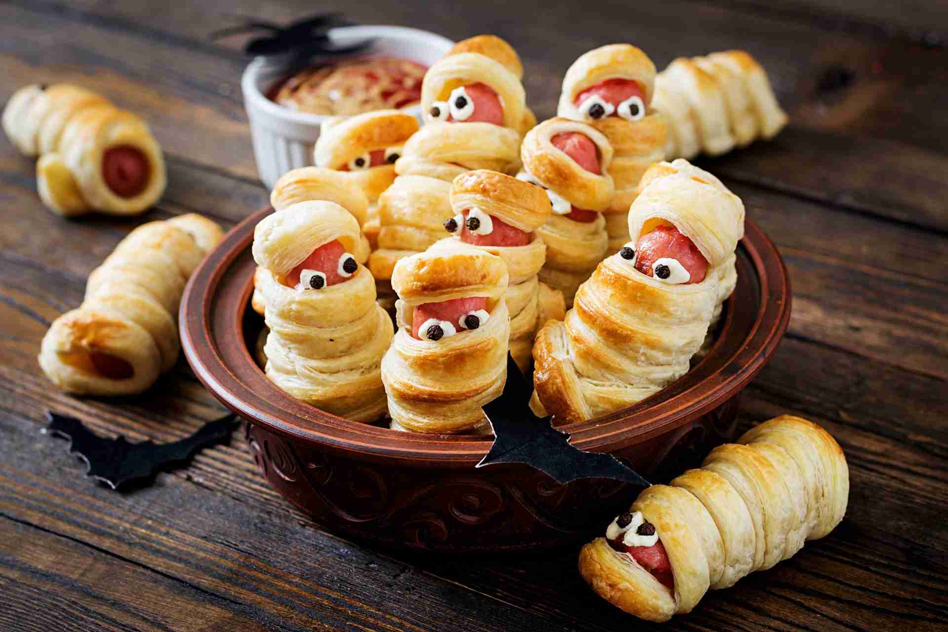 Halloween Pretzel Mummy Pigs in a Blanket with German Pretzel Dough