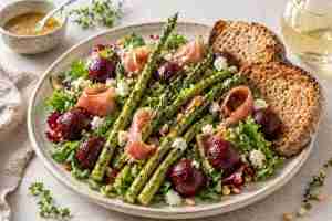 Grilled Asparagus and Beet Salad with Honey Mustard