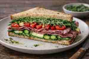 Roast Beef Sandwiches with Asparagus and Wild Garlic Pesto (Spargelzeit Sandwich)