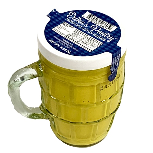 Erika's Medium Hot (Mild) Mustard in Glass Stein Jar 8.7 oz