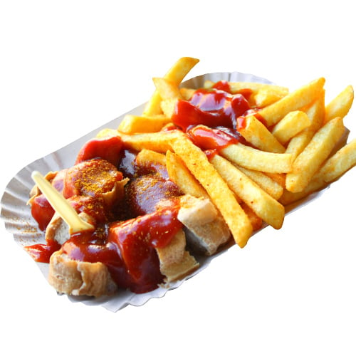 Bratwurst with Curry Ketchup and Fries