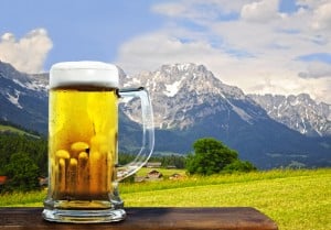 Bavarian Beer with the Alps