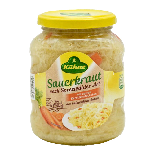 Kuehne Sauerkraut "Spreewaelder Art" with Carrots, 12.3 oz