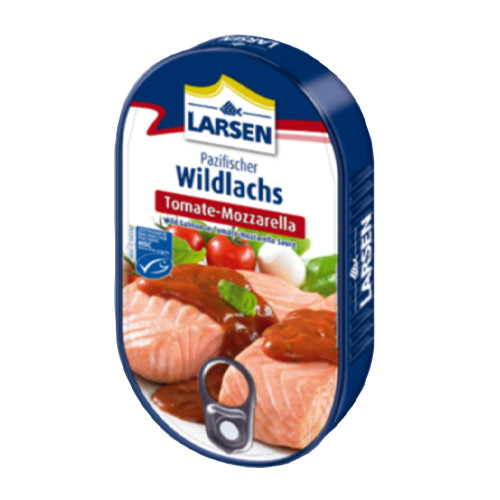 Larsen Canned Salmon in Tomato Mozzarella Sauce, 7 oz