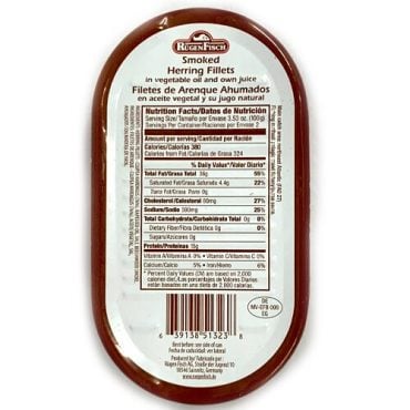 Ruegenfisch Smoked Herring in Vegetable Oil and Own Juices Nutrition Facts