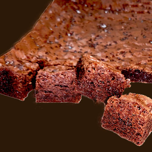 Chocolate fudge brownies made with German rye flour.
