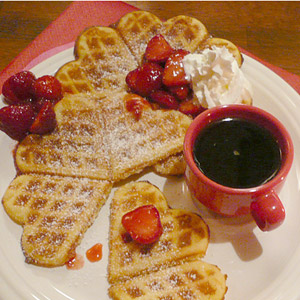 Semolina Waffles with Strawberries