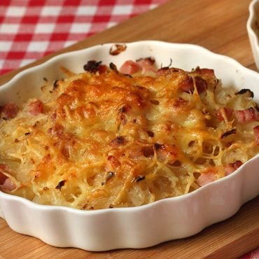 Sauerkraut and Potato Casserole with Kasseler Pork Chops - Germanfoods.org