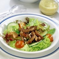 A Salad with Steak that is Kid Friendly
