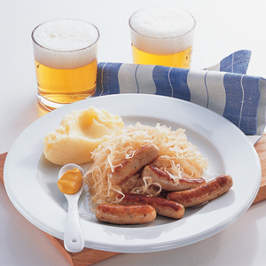 Nuernberg Sausages with Sauerkraut