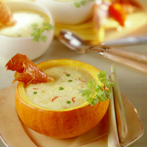 Pumpkin Soup with Ham