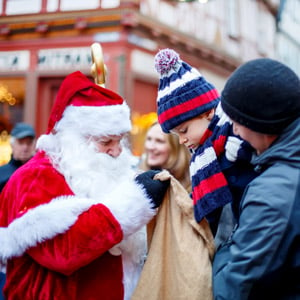 Santa at German Christmas. Market
