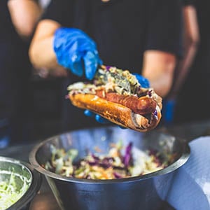 Street Food Hot Dog with Fixins